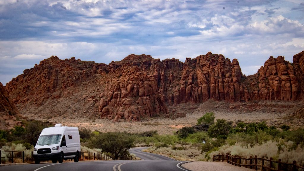 A van on a hot day in Utah