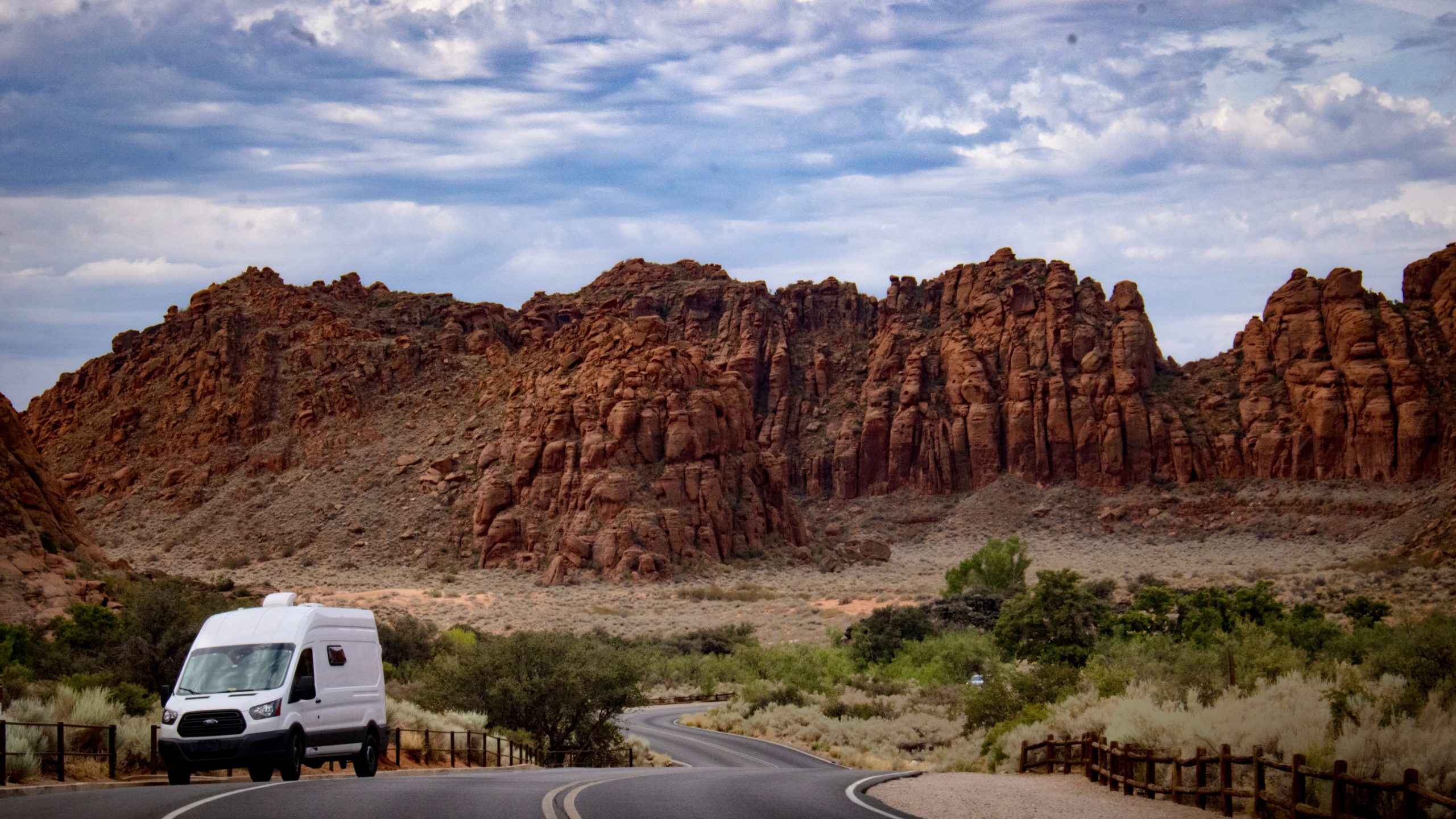 A van on a hot day in Utah