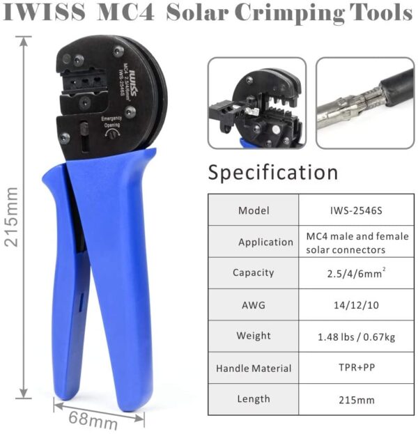 IWISS MC4 Solar Crimping Tools - Image 3