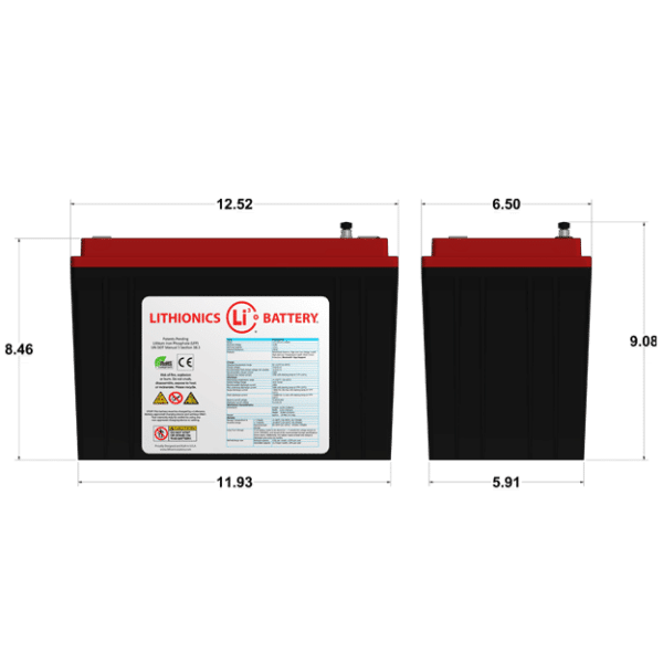 Lithionics 12 Volt 130 Amp Hour G31 Lithium Battery - Internal BMS - Image 3