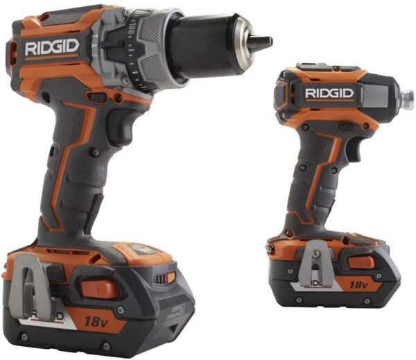 Ridgid 18-Volt Gen5X Lithium-Ion Cordless Brushless Hammer Drill and Impact Driver Combo Kit - Image 8