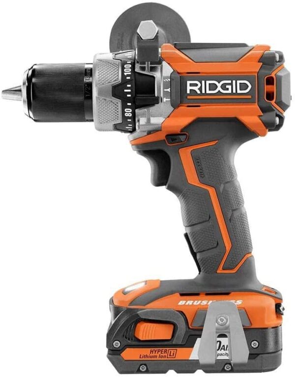 Ridgid 18-Volt Gen5X Lithium-Ion Cordless Brushless Hammer Drill and Impact Driver Combo Kit - Image 7