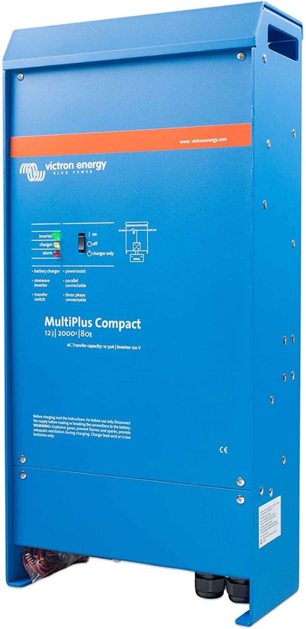 Victron Energy MultiPlus 2000VA 12-Volt Pure Sine Wave Inverter 80 Amp Battery Charger | Compact