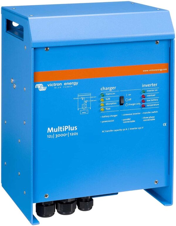 Victron Energy MultiPlus 3000VA 12-Volt Pure Sine Wave Inverter 120 Amp Battery Charger (UL Listed)