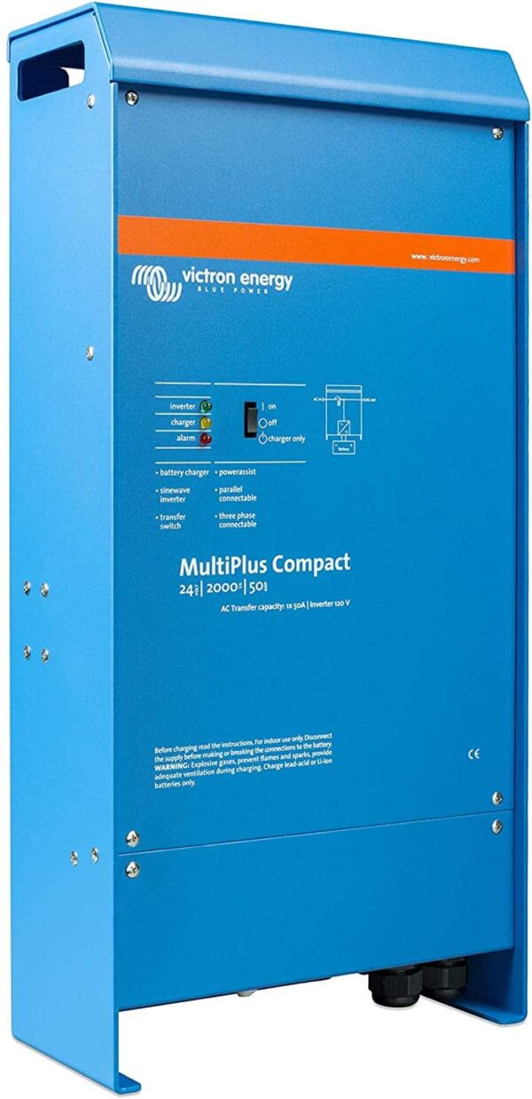 Victron Energy MultiPlus 2000VA 24-Volt Pure Sine Wave Inverter 50 Amp Battery Charger | Compact
