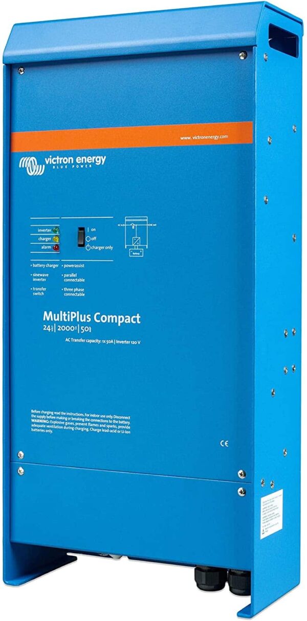Victron Energy MultiPlus 2000VA 24-Volt Pure Sine Wave Inverter 50 Amp Battery Charger | Compact