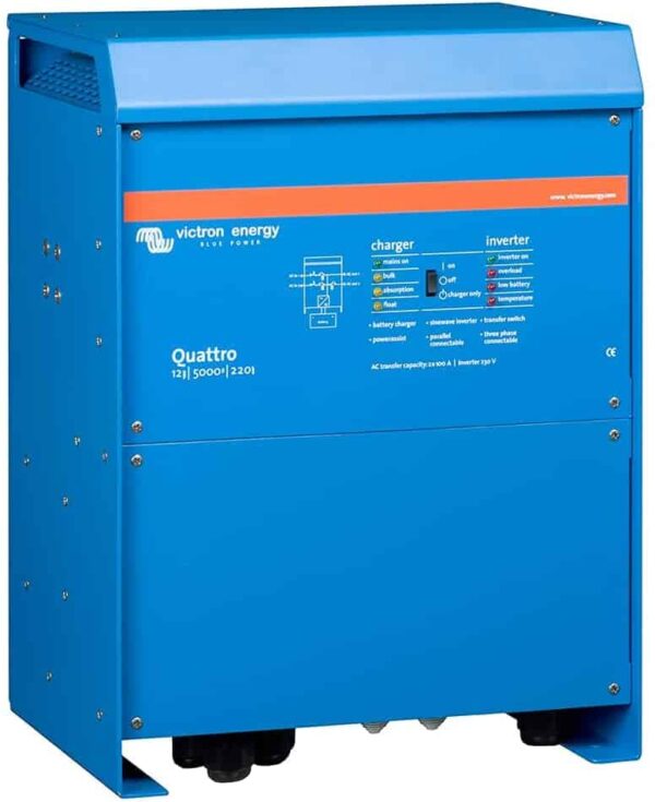 Victron Quattro 5000VA 12-Volt Pure Sine Wave Inverter 220 Amp Battery Charger