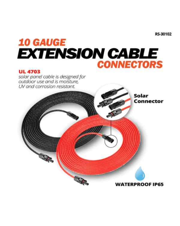 10 Gauge PV Solar Cable 30 Ft - Red & Black - Image 2