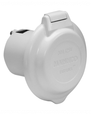 30 Amp 125V White Contour Power Inlet