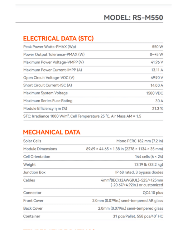 Rich Solar Mega 550W Panels – Pallet Options