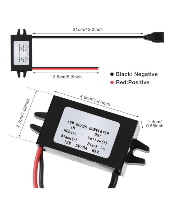 12V to 5V USB Power Adapter