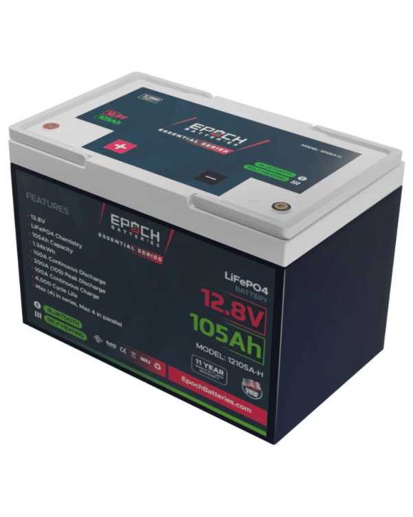 Epoch 12V 105Ah Essential Series - Bluetooth & Heated LiFePO4 Battery