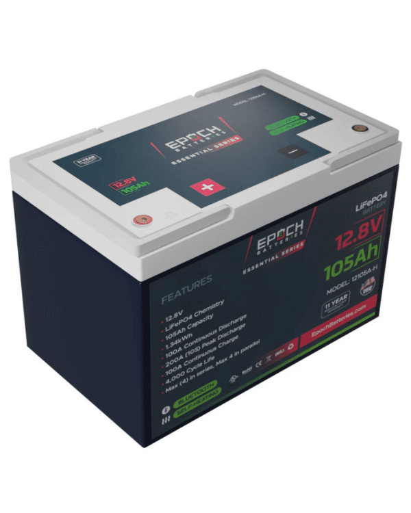Epoch 12V 105Ah Essential Series - Bluetooth & Heated LiFePO4 Battery
