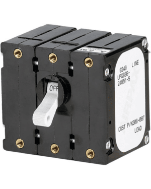 Shore Main Circuit Breaker with Reverse Polarity Trip Coil, 30 Amps, White