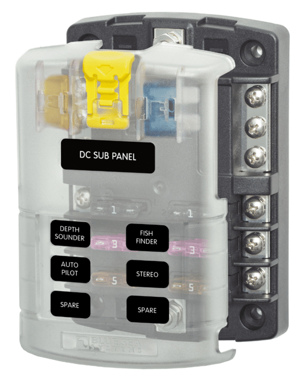 ST Blade Fuse Block - 6 Circuits with Negative Bus and Cover