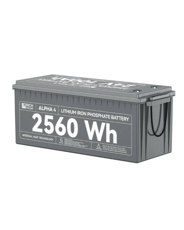 Rich Solar ALPHA 4 | 24V 100Ah LiFePO4 Battery | UL1973 Certified