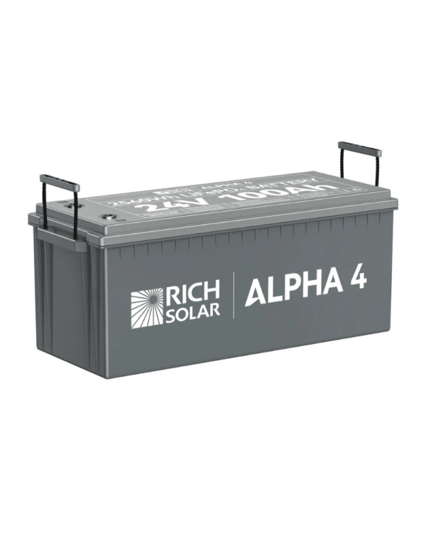 Rich Solar ALPHA 4 | 24V 100Ah LiFePO4 Battery | UL1973 Certified