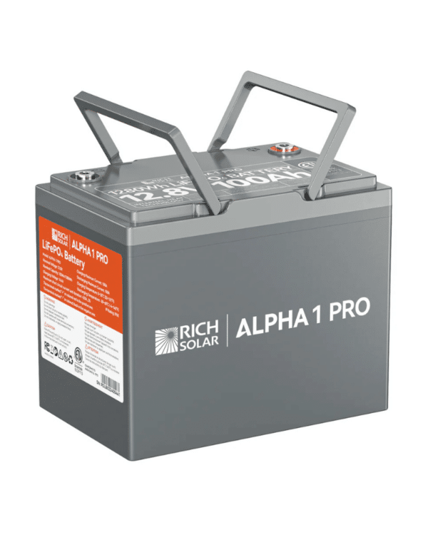 Rich Solar ALPHA 1 | 12V 100Ah LiFePO4 Battery | UL1973 Certified