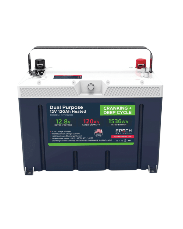 Epoch 12V 120Ah Pro Series - LiFePO4 Cranking & Deep Cycle Lithium Battery (Dual Purpose)