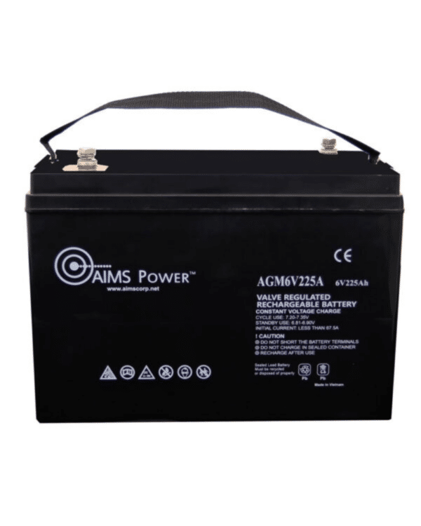 AIMs AGM 6V 225Ah Deep Cycle Battery Heavy Duty