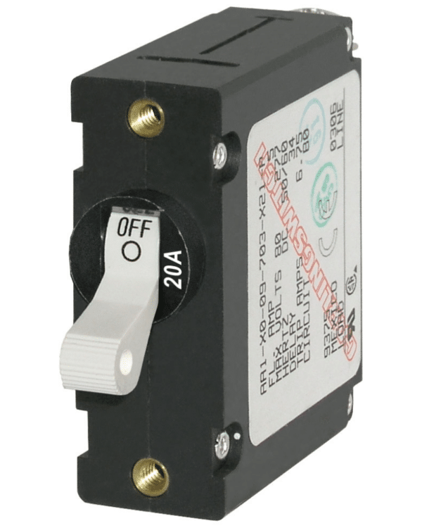 Blue Sea Systems A-Series White Toggle Circuit Breaker - Single Pole 20A