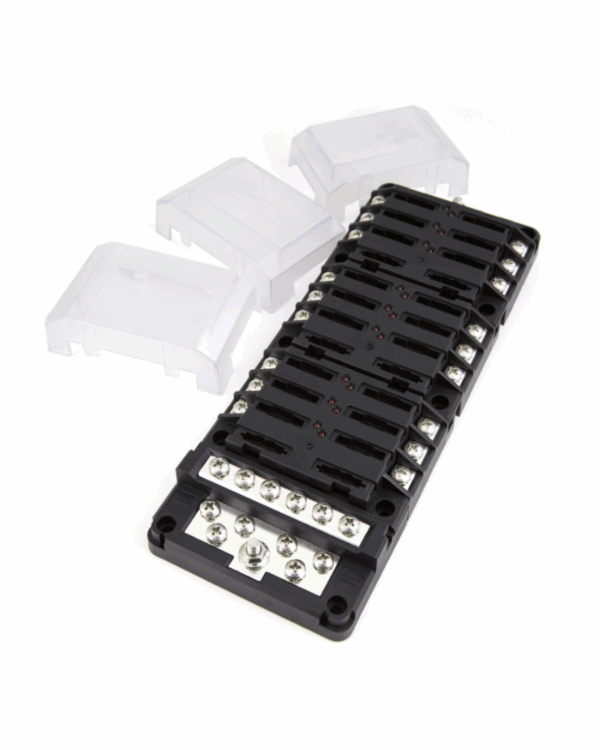 Egis Mobile Electric 8031B RT Fuse Block 18-Position, ATO/ATC, with LED Indication & Clear Cover