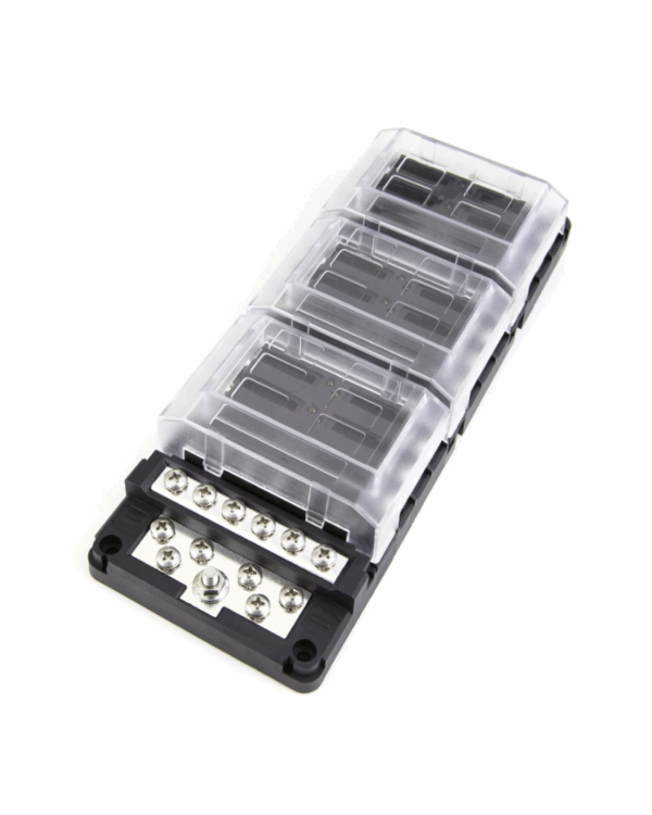 Egis Mobile Electric 8031B RT Fuse Block 18-Position, ATO/ATC, with LED Indication & Clear Cover