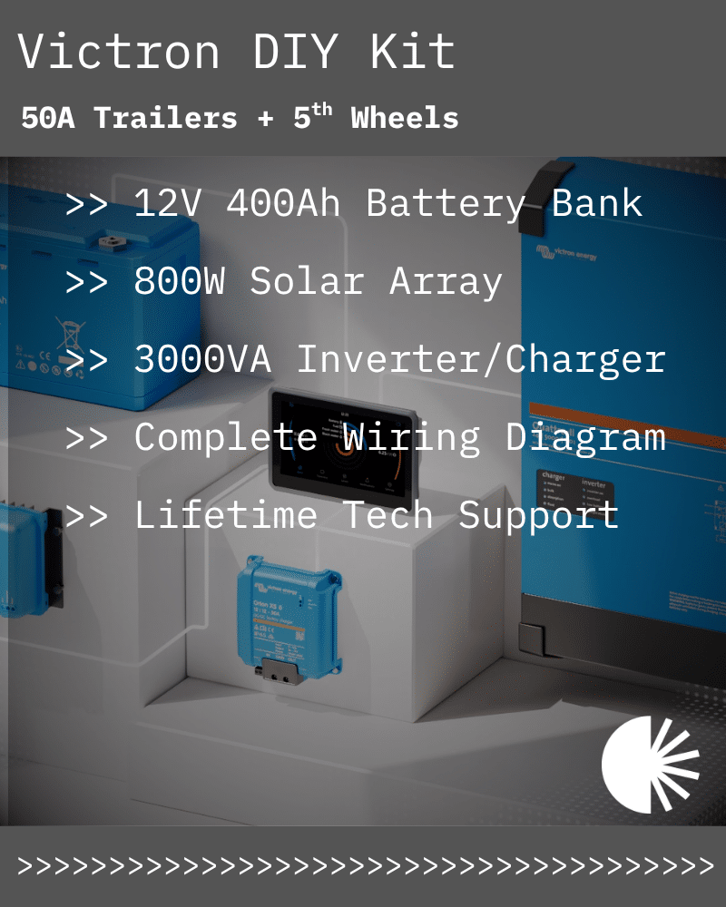Victron Complete Solar Kit 12V 400Ah LiFePO4 | 800W Rich Solar | 3000VA Inverter/Charger | For 50A Trailers + 5th Wheels