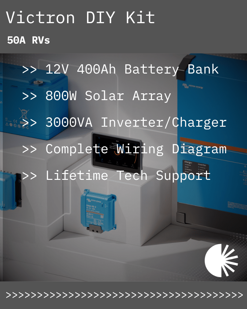 Victron Complete Solar Kit 12V 400Ah LiFePO4 | 800W Rich Solar | 3000VA Inverter/Charger | For 50A RVs