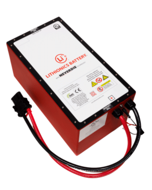 Lithionics Battery GTX Series 24 V 315 Ah LiFePO₄ Battery Module – F24 DIN Case with 12 V Heater, Marine Cable, and V9 BMS IonBus Adapter